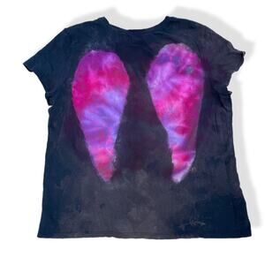 handmade tie dyed ladies tshirt angle wings reverse XXL